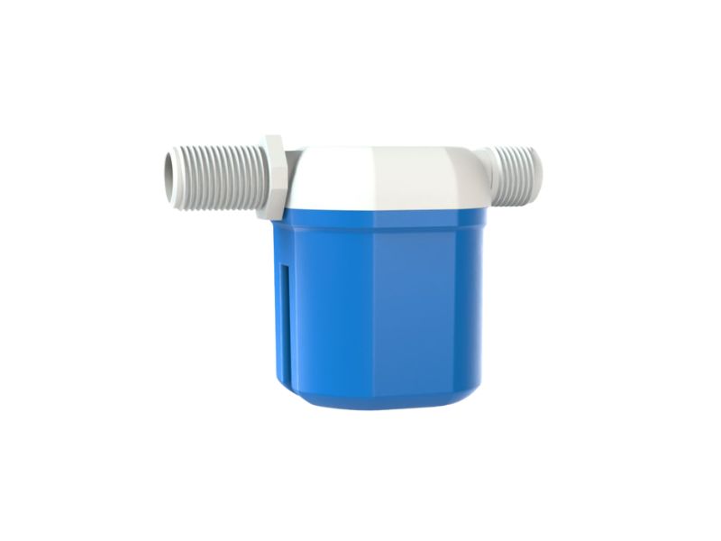 Side inlet plastic float valve for automatic water level control