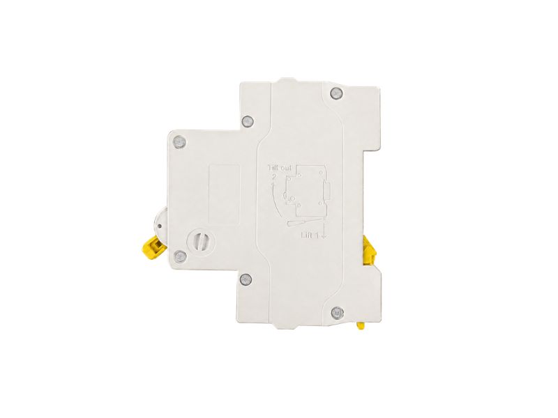 DIN rail DC miniature circuit breaker rear view